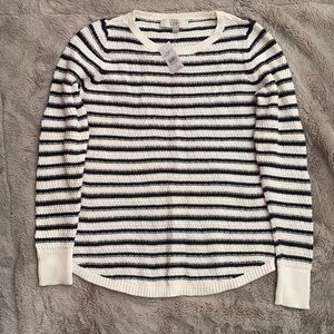 Ann Taylor Black and White Stripe Sweater